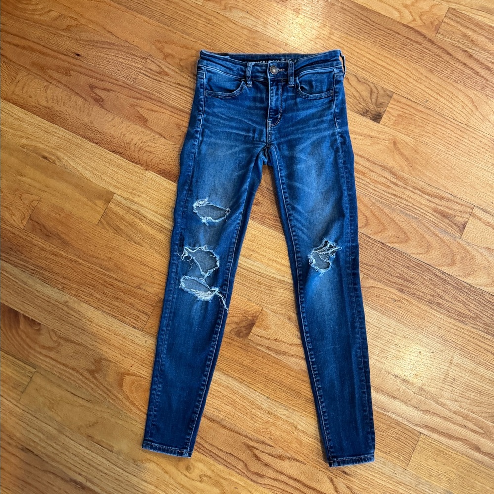 American Eagle Mid-Wash Denim Stretch Skinny Jeans